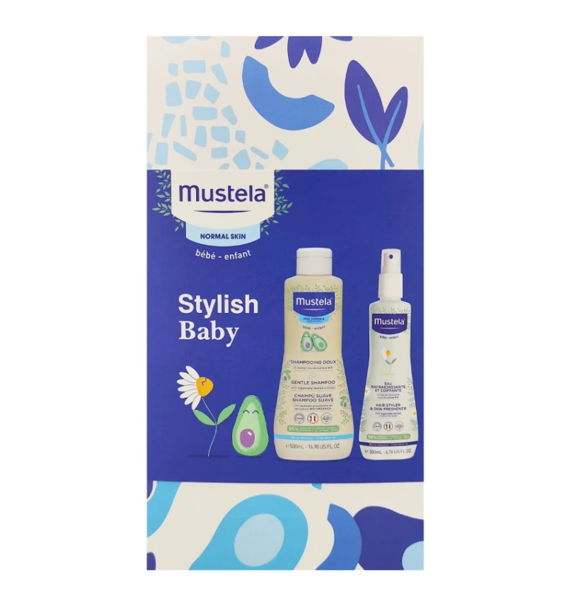 MUSTELA - PROMO PACK STYLISH BABY Shampooing Doux - 500ml & Hair Styler & Skin Freshener - 200ml